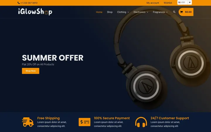 Store home page