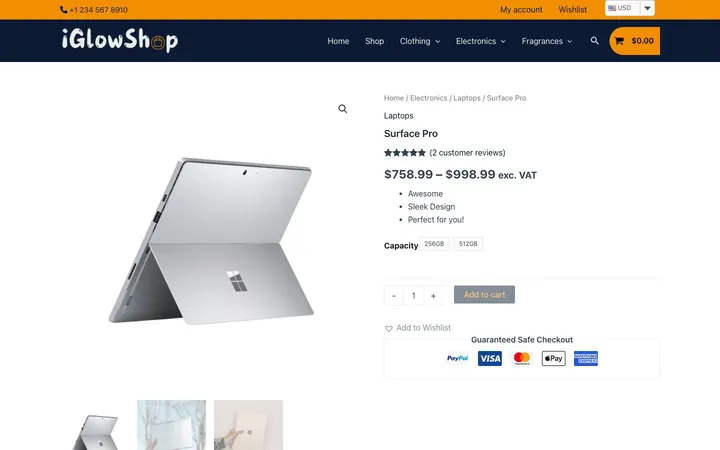 Product page