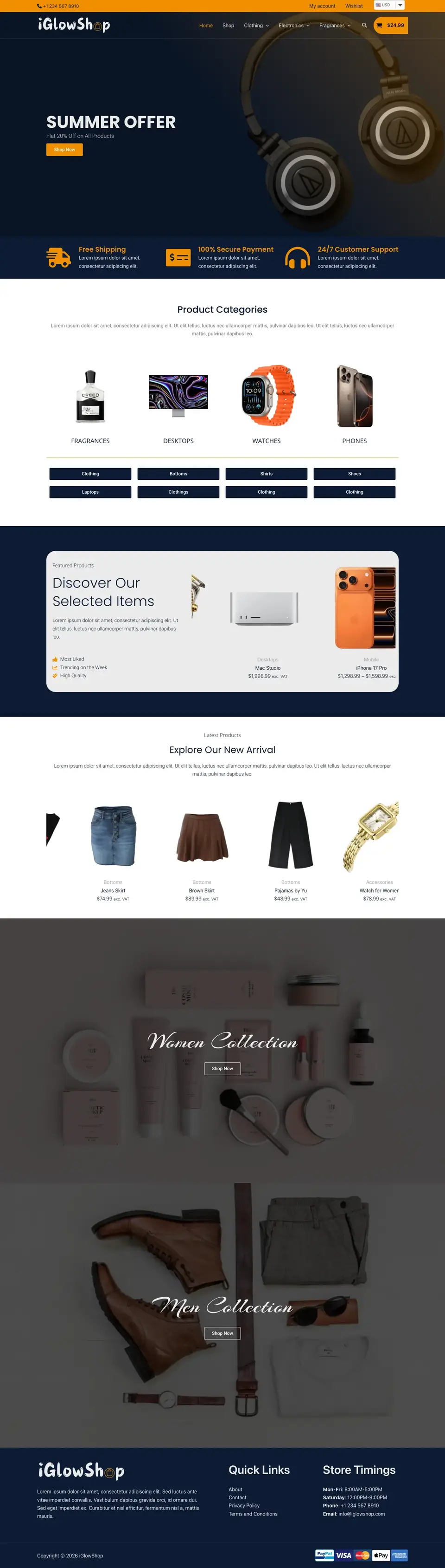 iGlowShop home page